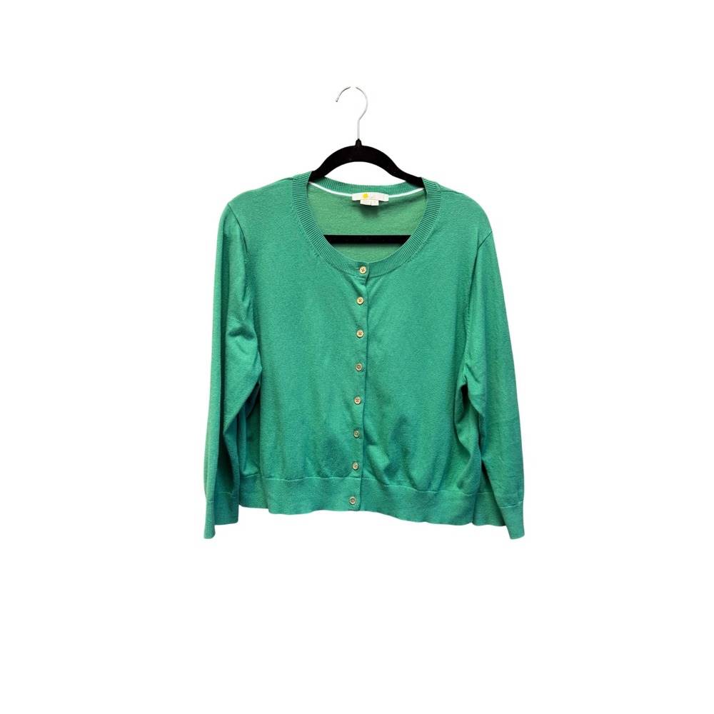 Boden Green Cotton Blend Button Up Cardigan Sweater XL K0320